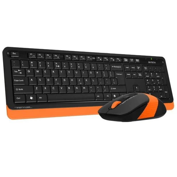 Комплект клавиатура + мышь A4Tech Fstyler FG1010 (черный/оранжевый)